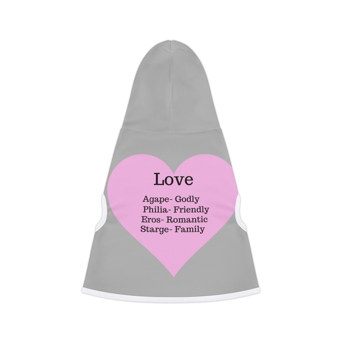 Charming Heart Pet Hoodie (Light grey)