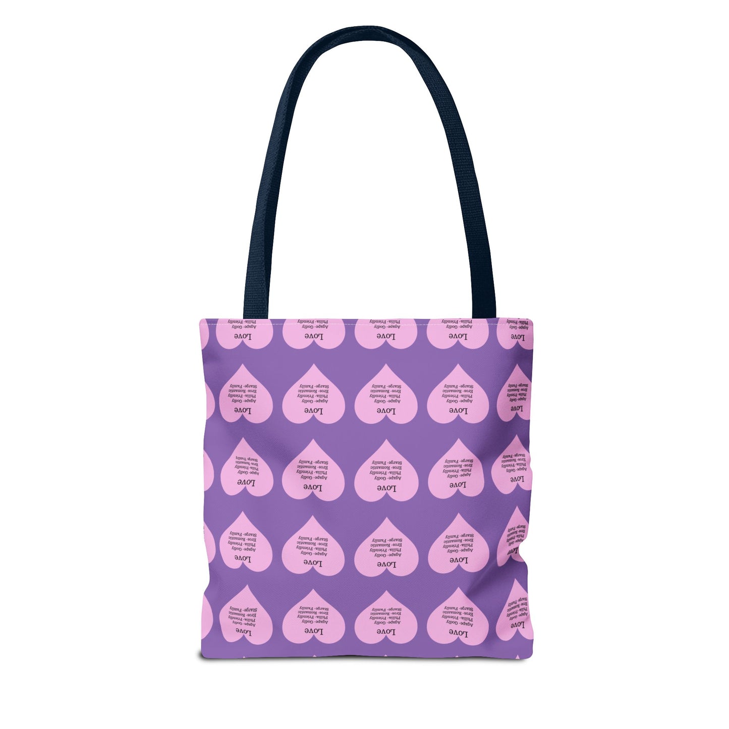 Pink Hearts Tote Bag (Light purple)