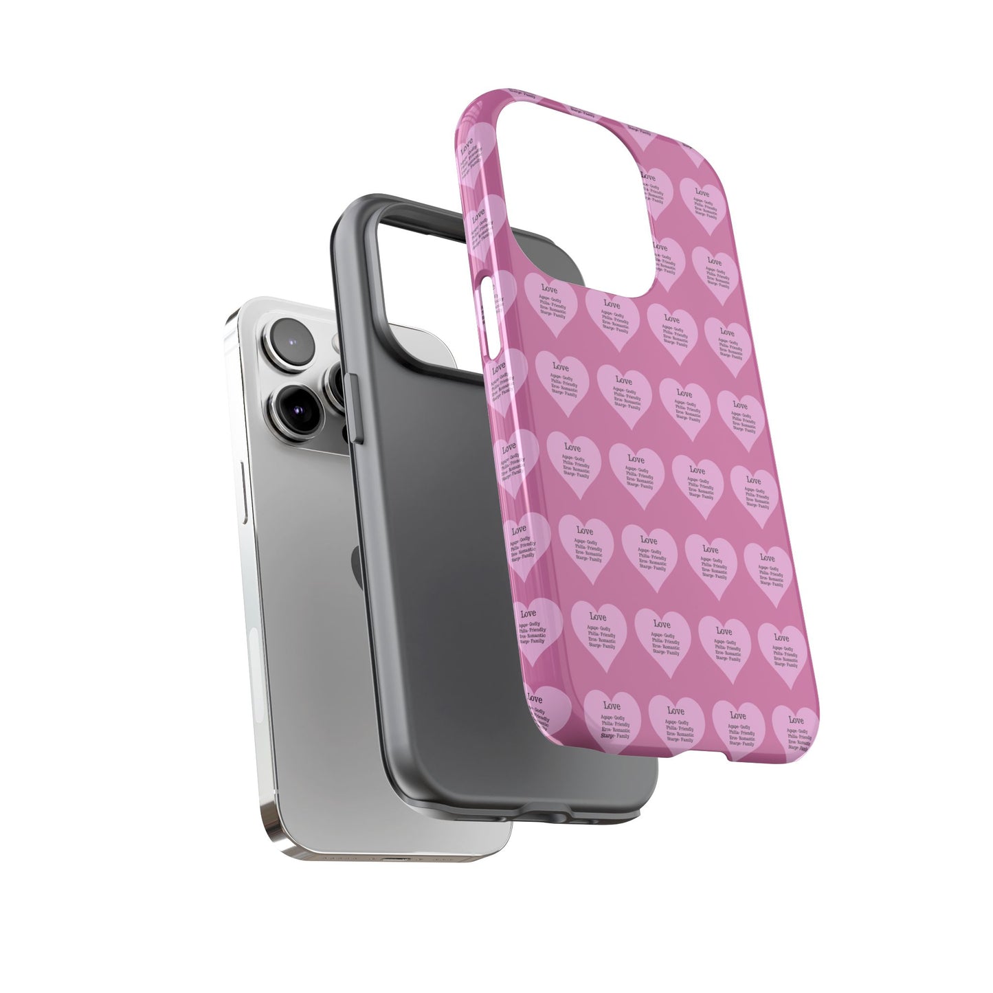 Hearts-A-Flutter Phone Case (iPhone, Google Pixel)(Light pink)