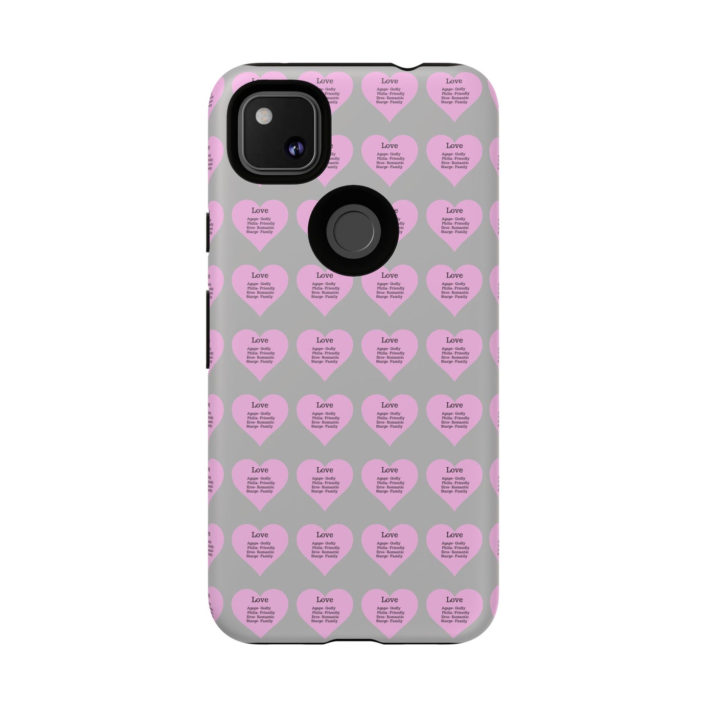 Hearts-A-Flutter Phone Case (iPhone, Google Pixel)(Light grey)