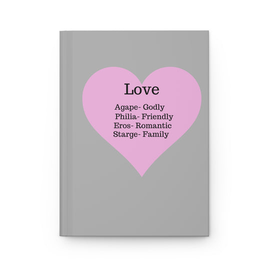 Charming Heart Hardcover Journal - Lined Pages (Light grey)