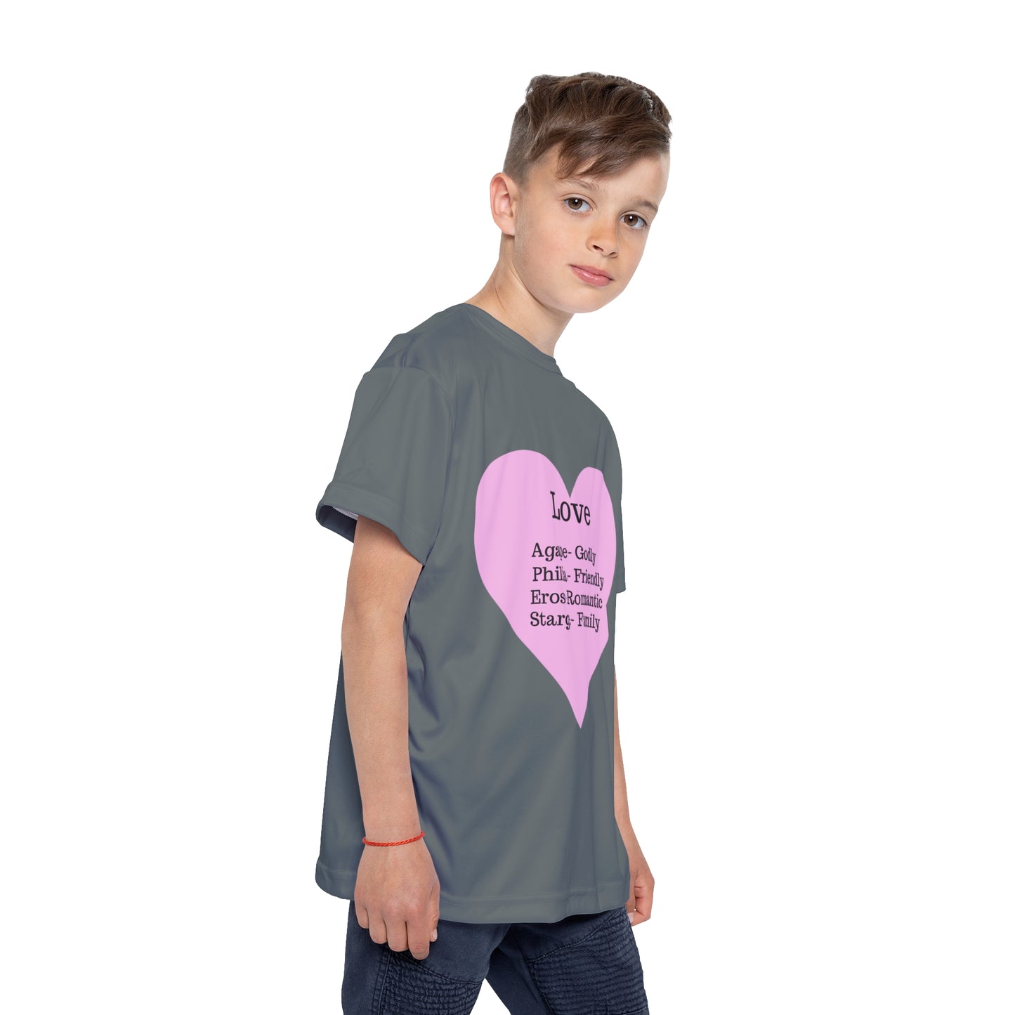 Types of Love Heart Kids Performance Jersey (Dark Grey)